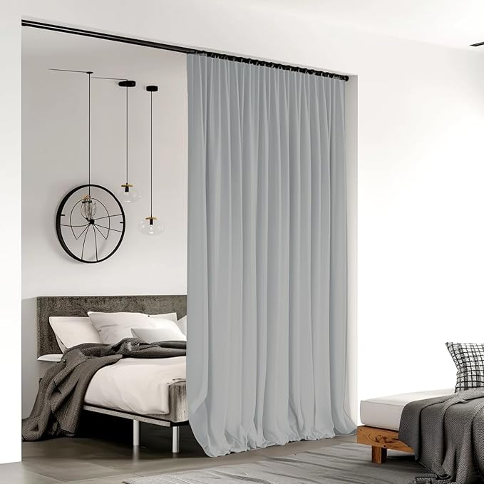 Room Divider Curtains for Ceiling Track Rod, 8.3 ft Wide x 9 ft Tall, 1 Panel - Image 2