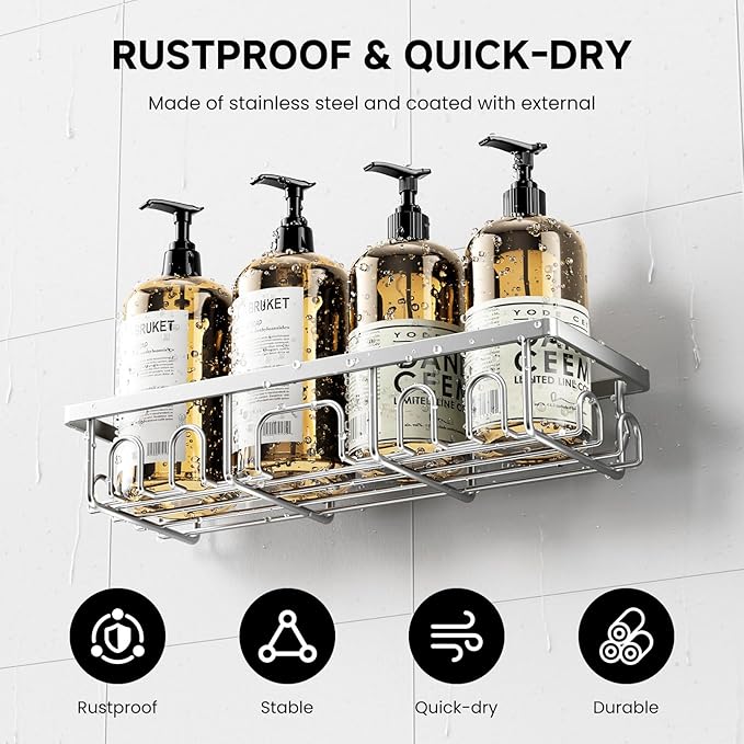 Shower Caddy, 5 Pack Shower Shelves - Image 3