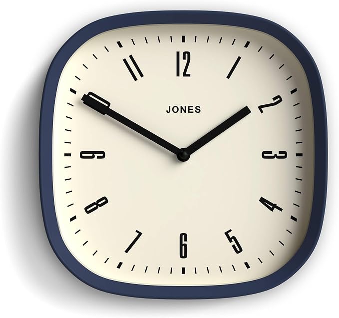 JONES CLOCKS® Marvel Wall Clock | Modern Retro Rounded Square Clock | 10 inch | by JONESCLOCKS