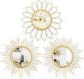 3 Pack Metal Mirrors for Wall Sunburst Wall Mirrors Home Décor Decorative by Uaussi