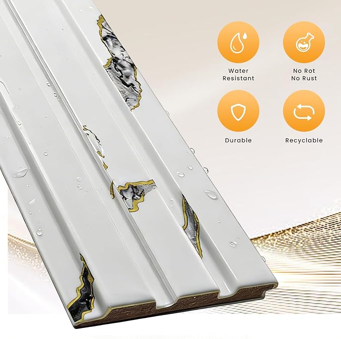 16 Pack Faux Marble Slat Wall Panels - Image 3