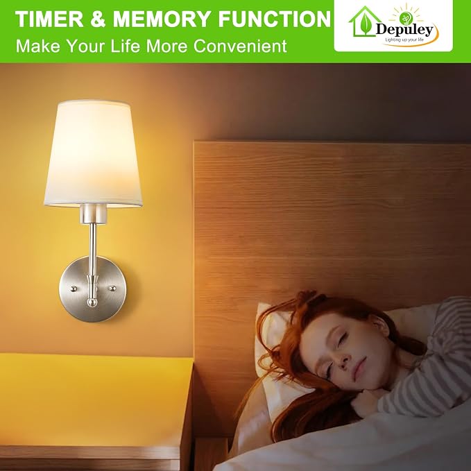 Depuley Battery Operated Wall Sconce: Set of 2 Wireless Wall Lights - Image 6