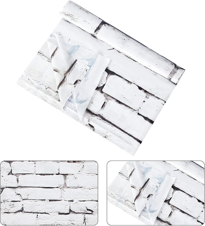 Chuangdi 2pcs 4.5 x 9 Feet Brick Wallpaper Peel and Stick Backdrop Tablecloth - Image 3