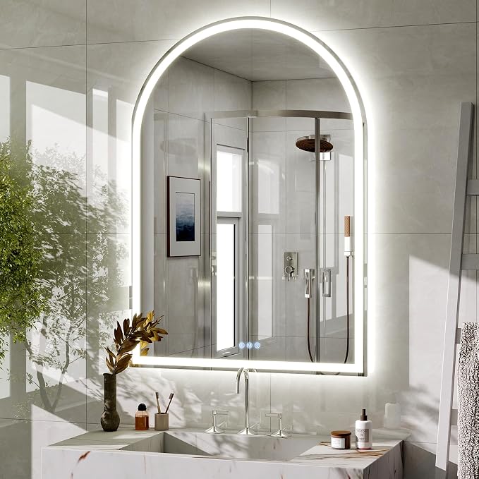 BEAUTYPEAK 40x30 LED Arch Bathroom Mirror - Image 8