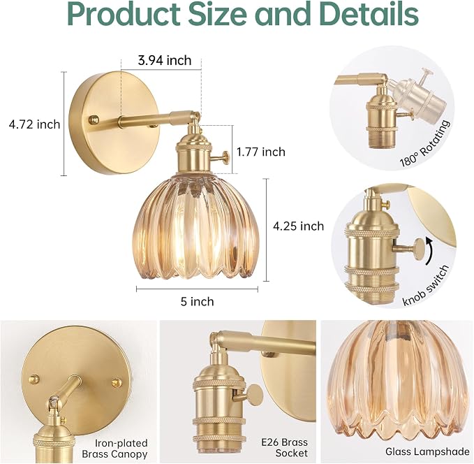 Shenmoyl Vintage Wall Sconces - Image 6