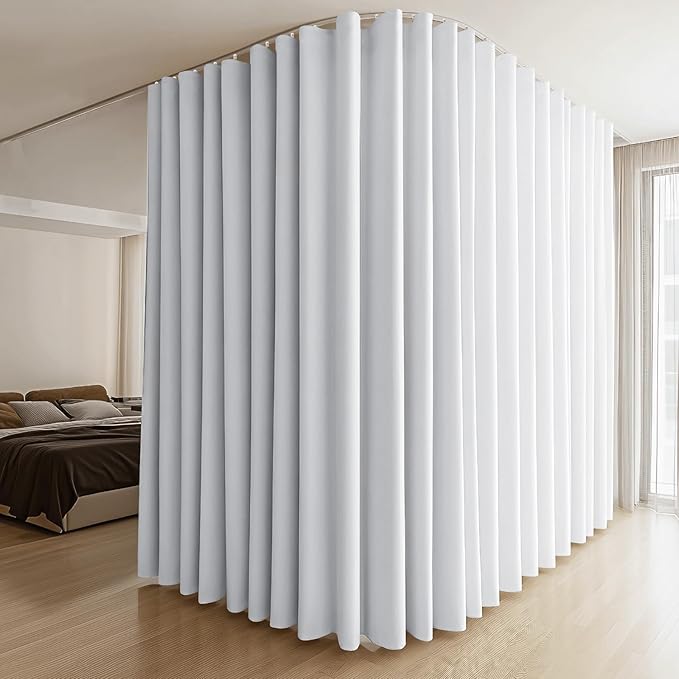 MaKefeile Room Divider Curtains & Flexible Bendable Tracks Set, Privacy by Makefeileshade