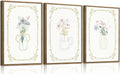 KISSFOX 3 Piece Floral Framed Wall Art Flower Pictures Wall Decor Wildflowers by KISSFOX