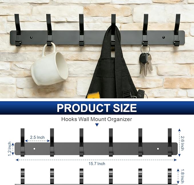 2-Pack Wall Mounted Coat Rack - Image 3