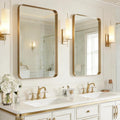 USHOWER Gold Bathroom Mirrors 24"x36" 2 Pack, Brushed Gold Rectangle Mirrors by USHOWER