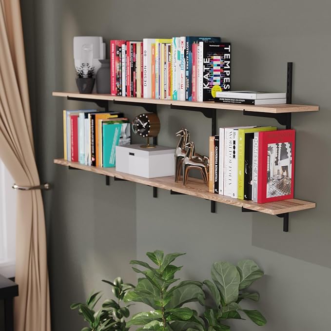 Wallniture Turin 60 Inch Long Adjustable Wall Shelf, Hanging Shelves - Image 5