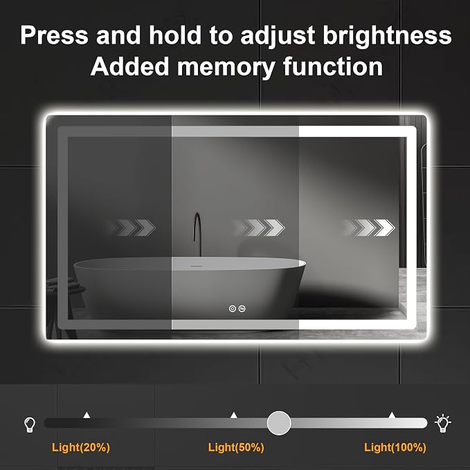 Led Mirror for Bathroom, 30x40 Bathroom Vanity Mirror for Wall - Image 2