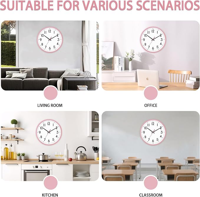 HZDHCLH Wall Clock Silent Wall Clocks Battery Operated 12 Inch Modern Non - Image 4