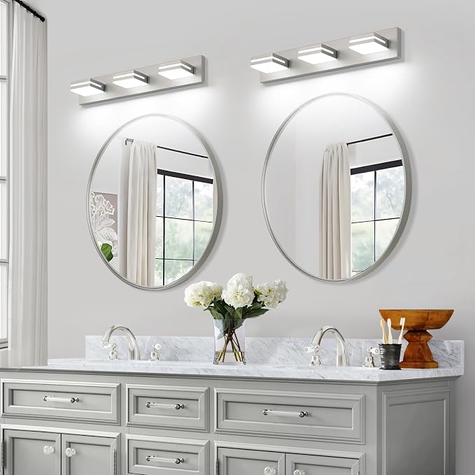 SineRise LED Modern Bathroom Vanity Light Fixtures, Brushed Nickel Modern - Image 7