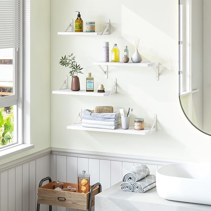YGEOMER Floating Shelves for Wall, Different Sizes White Wall Shelves for - Image 7