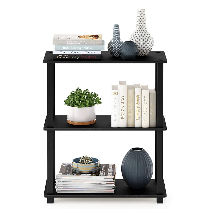 Furinno TURN-S-TUBE Storage Shelves Set of 2, 3-Tier Book Shelf, Corner Shelf - Image 3