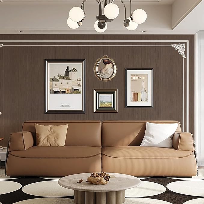 Brown Grasscloth Peel and Stick Wallpaper Vintage Texture Removable Waterproof - Image 9