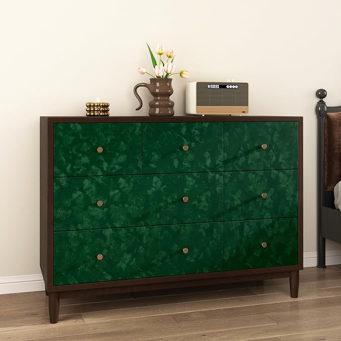 Wallercity Emerald Green Velvet Wallpaper Peel and Stick Felt Drawer Liner Self - Image 7