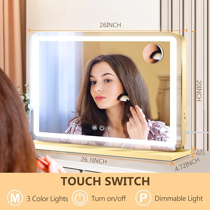 Ratsamee Gold 26" x 20" Vanity Mirror - Image 2