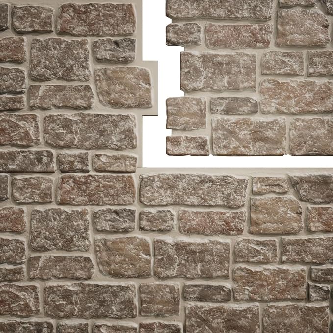 EverStone Cobblestone Faux Stone Panel, Flintstone Color - Image 9