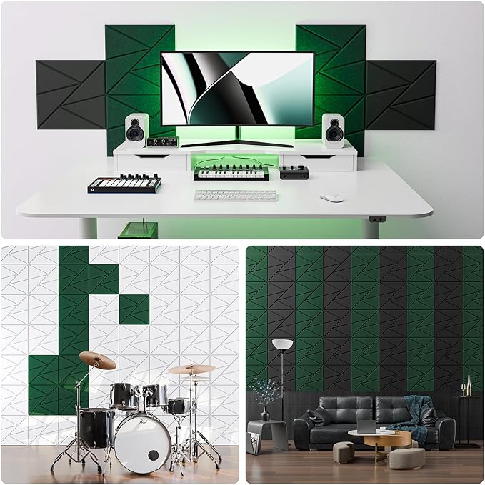 12 Pack Acoustic Panels with Self-Adhesive, Sound Panels High Density, - Image 3