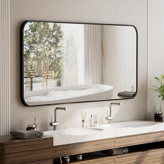 BEAUTYPEAK 26" x 38" Rectangular Aluminum Alloy Frame Wall Mounted Bathroom - Image 6