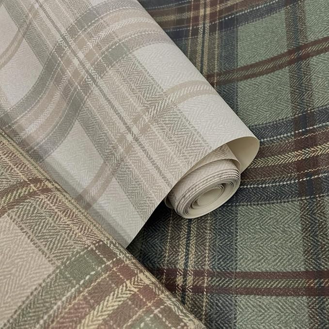 NextWall Harry & Grace Herringbone Plaid Premium Matte Non-Woven Peel and Stick - Image 2
