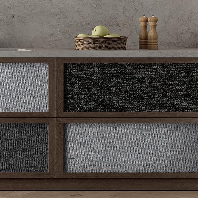SHUFA Gray Cotton-Like Textured Grasscloth Wallpaper Matte Thick Real Woven - Image 5