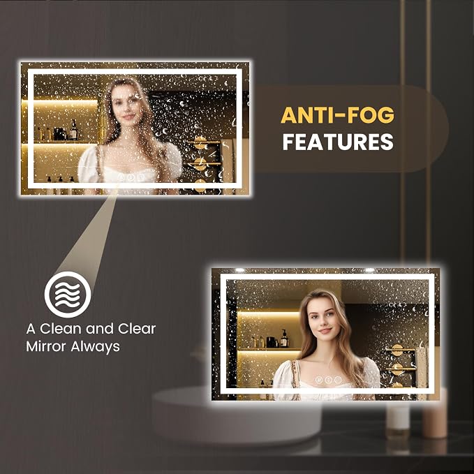 LOAAO 68"x36" LED Bathroom Mirror - Image 4