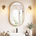 Sweetcrispy 24" x 36" Gold Bathroom Mirror by Sweetcrispy