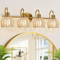 4-Light Bathroom Light Fixtures, Vintage Bathroom Vanity Lighting Fixtures Over by Meybiok