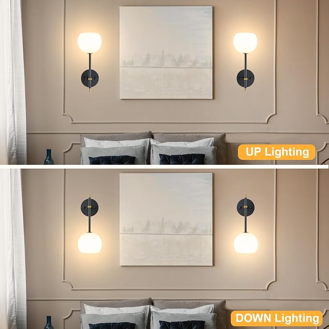 Black Gold Battery Operated Wall Sconces Set of 2, Rechargeable Wireless Wall - Image 7