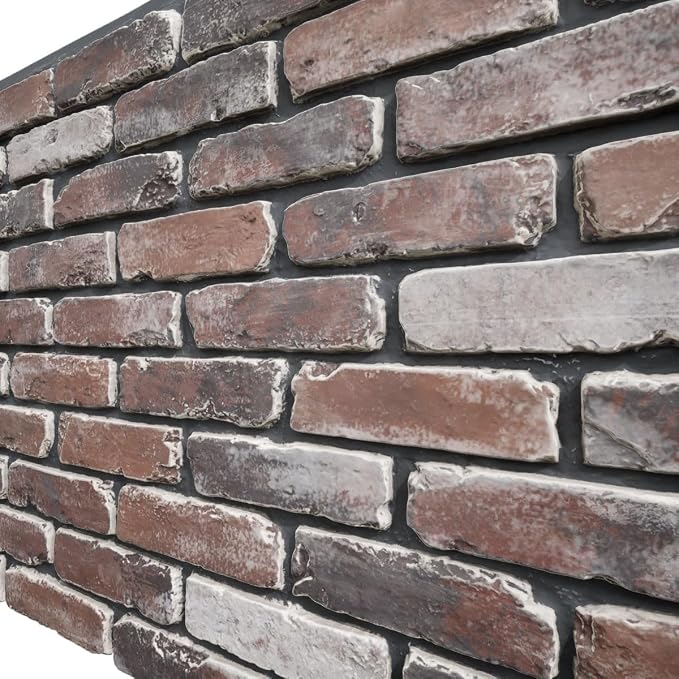 EverStone Aged Brick Faux Brick Panel, 46 7/8"W x 27"H x 1 1/4"D, Moon Rock - Image 7