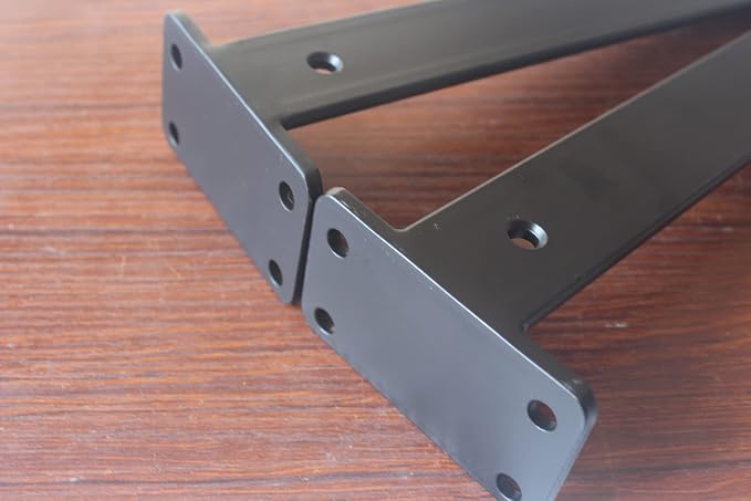 8 Pack - 11 inch Black Hidden L Shelf Bracket Iron Floating Shelf Brackets - Image 6