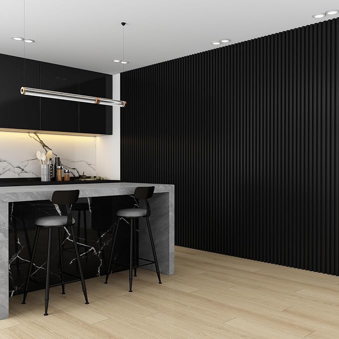 8-Pack WPC Wall Panels 118’’ x 6.1’’ 3D Slat Wall Panel Acoustic Wall Paneling - Image 4
