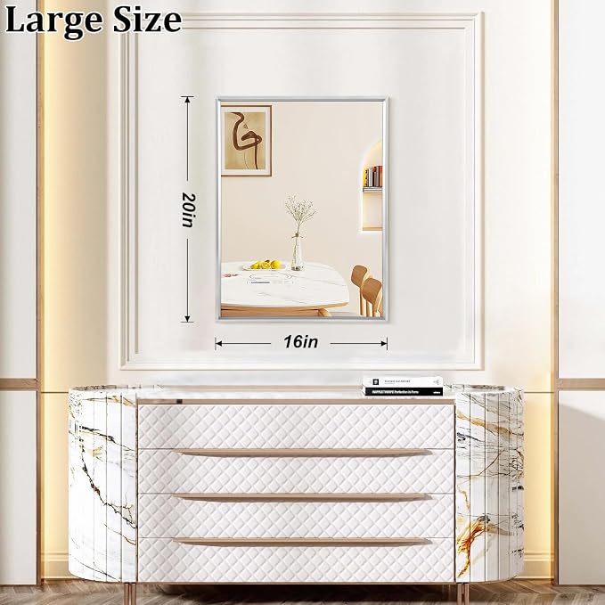 AAZZKANG Metal Frame Mirror Rectangle Wall Mounted Mirrors Decorative Modern - Image 2