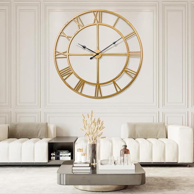 60 Inch Large Wall Clock for Living Room Decor – Easy-Assembly Silent by WallClockDecor