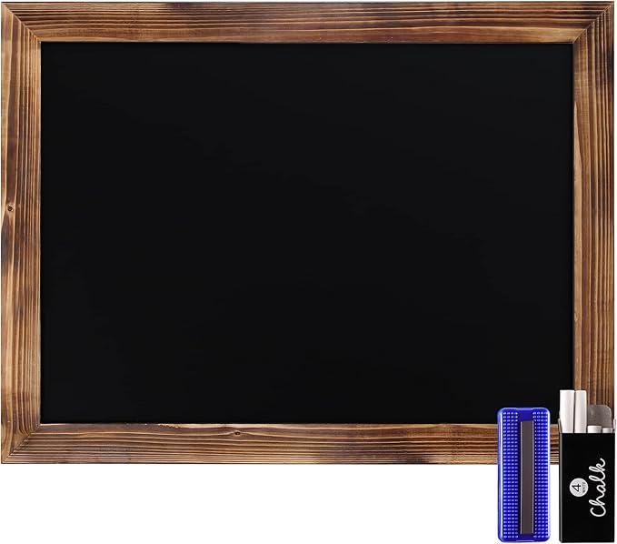HBCY Creations 18" x 24" Torched Brown Solid Wood Frame Wall Chalkboard by HBCYCreations
