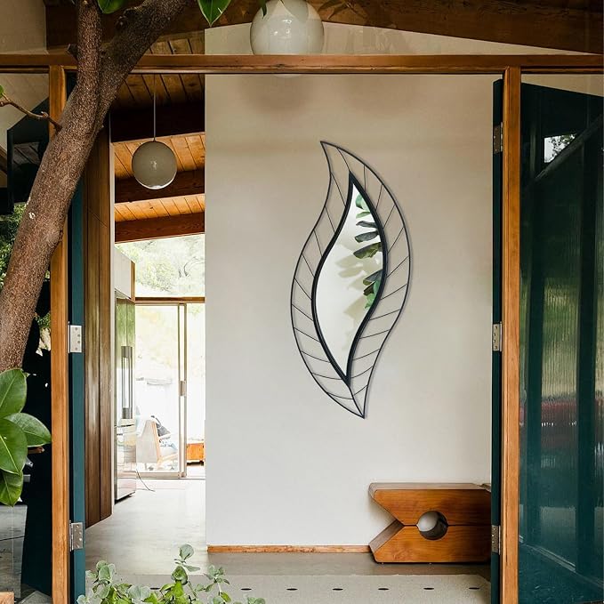 ironsmithn Decorative Wall Mirror, Leaf Teardrop Mirror - Image 7