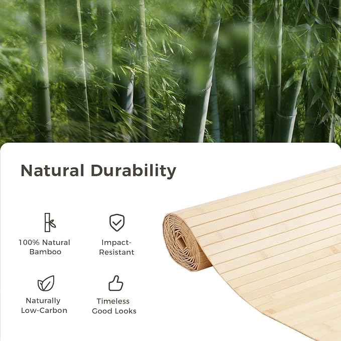 OUZUGIE 2 Pack 96x24 Inch Natural Bamboo Wall Panel – Carbonized Pole Wrap - Image 7