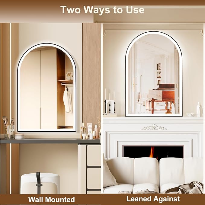 Arched LED Bathroom Mirror 24"x36", Dimmable-LED Mirror - Image 7