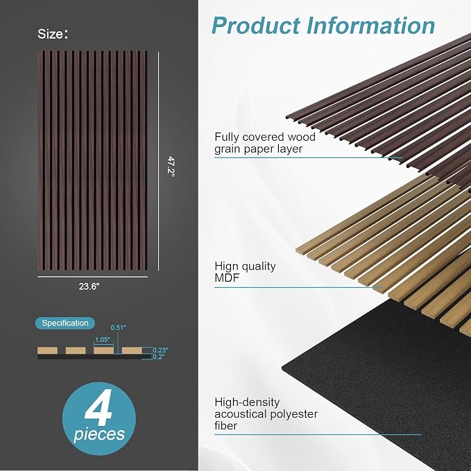 Wood Slat Acoustic Wall Panels-3D Fluted Sound Absorbing Panel - Image 4
