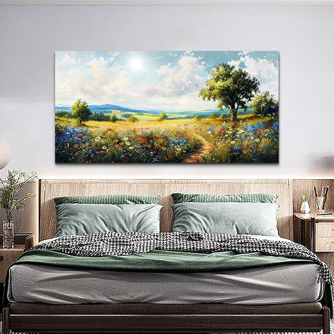 hyidecorart Nature Field Scenery Abstract Painting Large Wall Art - Image 3