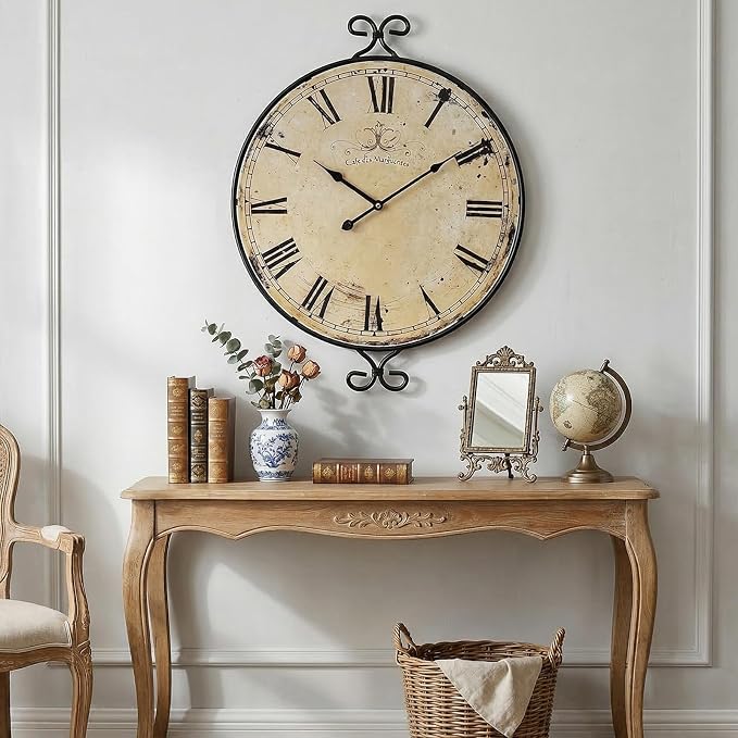 30 Inch Wall Clock for Living Room, Extra Large Farmhouse Wall Clock, Wrought - Image 7