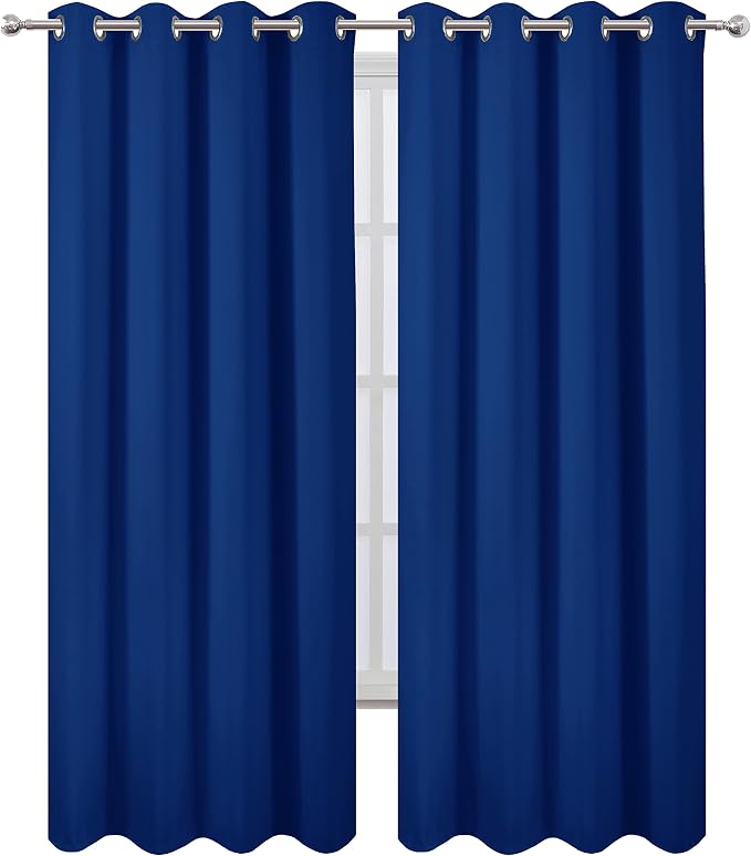 LEMOMO Blackout Curtains 52 x 95 inch/Royal Blue Curtains Set of 2 - Image 2