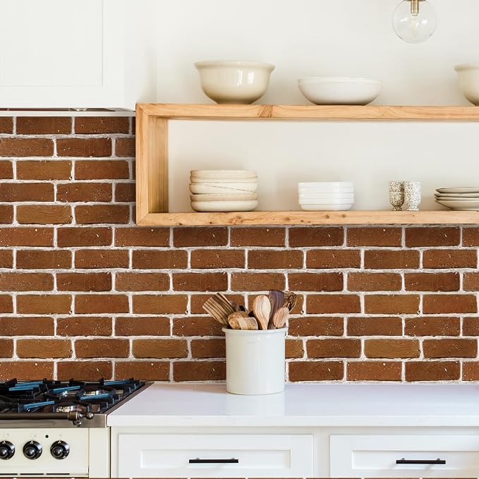 COMSTICKC 3D Faux Brick Wall Panels Peel and Stick Wall Stickers, Small Size - Image 2