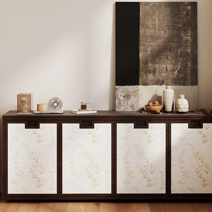 Timeet Botanical Floral Peel and Stick Wallpaper Beige Wildflower Self Adhesive - Image 5