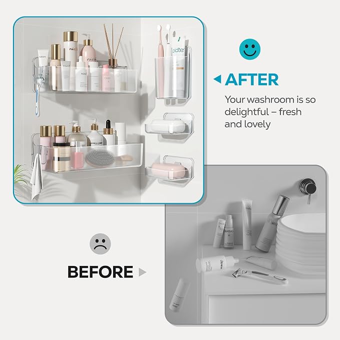 Nieifi Adhesive Wall Shelf, Shower Shelves 5 Pack - Image 8