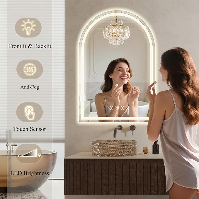 Arched LED Bathroom Mirrors - Image 6