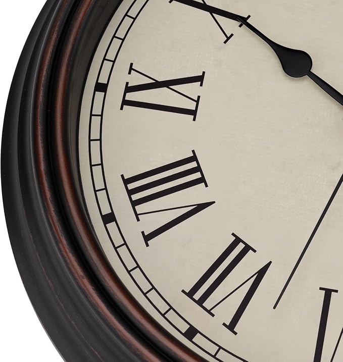 Foxtop 14 Inch Roman Numerals Wall Clock Battery Operated Silent Non-Ticking - Image 7