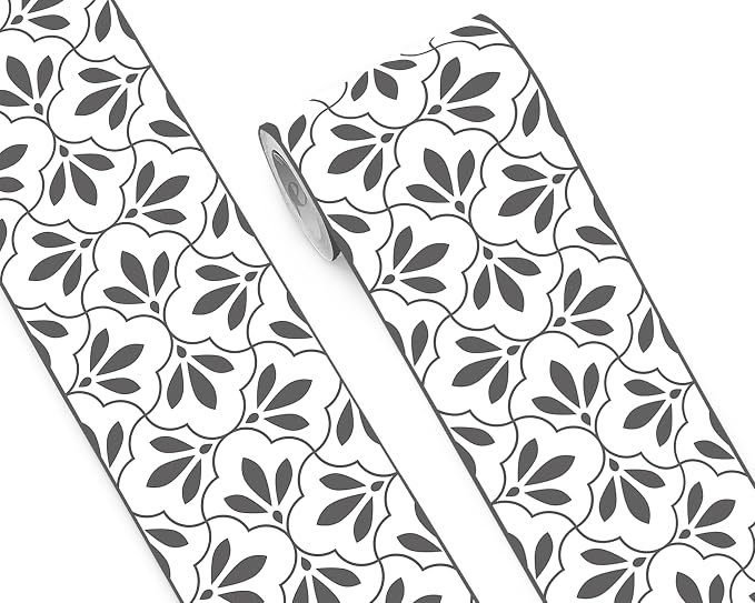 FLFK Wallpaper Border Black and White Patterns Peel and Stick Wall Border Self by FLFK